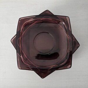 Vintage Saucer Set of 6 Moroccan Amethyst by Hazel-Atlas 1940-60's